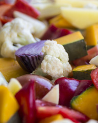 sliced vegetables autumn different colors