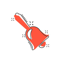 Vector cartoon bell alarm icon in comic style. Bell jingle concept illustration pictogram. Gong business splash effect concept.