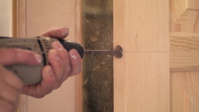 Drilling hole for a lock