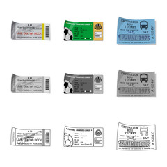 Fototapeta premium Vector design of ticket and admission sign. Collection of ticket and event vector icon for stock.