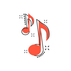 Vector cartoon music note icon in comic style. Sound media concept illustration pictogram. Audio note business splash effect concept.
