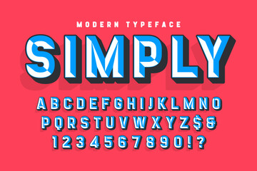 Chisel crafted display font with facets, alphabet