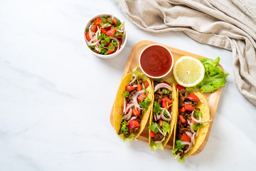 tacos with meat and vegetables