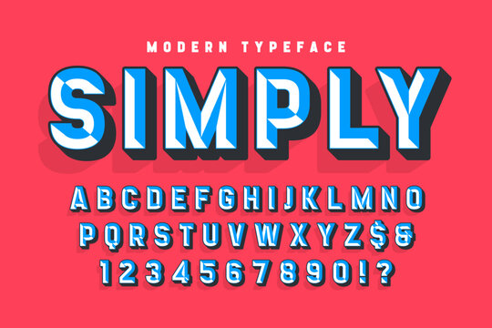 Chisel crafted display font with facets, alphabet