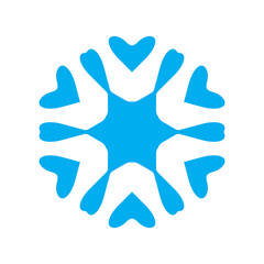 Obraz premium Blue Snowflake Vector Icon Isolated