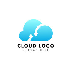 cloud tech logo design. sync cloud logo design vector icon