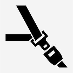 glyph beautiful seat belt vector icon
