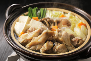 鶏鍋　Japanese chicken hot pot