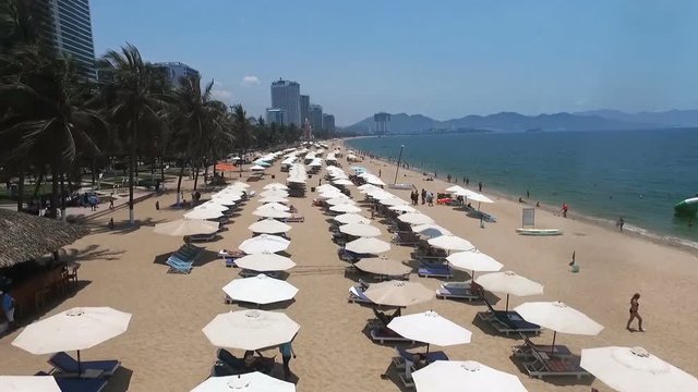 Aerial view of the beach in Asia. Vietnam