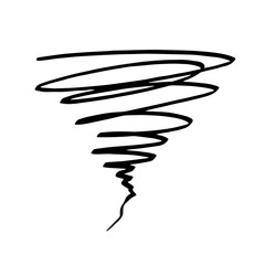 Icon tornadoes in the linear flat style. Vector illustration isolate on a white background. Weather sign.