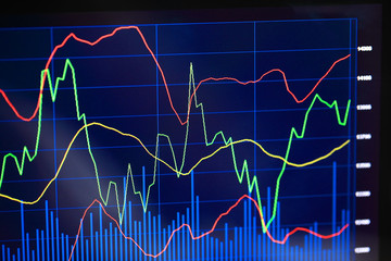 Stock market or forex trading graph suitable for financial investment concept. Economy trends background for business idea. Abstract finance background.