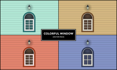 Drawing illustration of windows in different colors 