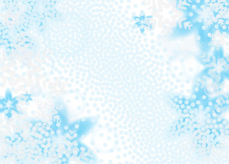 Bright Blue Snowflakes Background