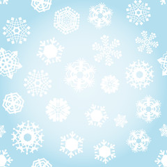 Bright Blue Snowflakes Background