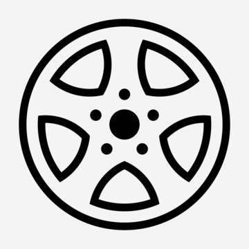 Outline beautiful automobile wheel cap vector icon