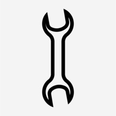 outline beautiful wrench vector icon