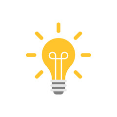 Light bulb icon in flat style. Lightbulb vector illustration on white isolated background. Lamp idea business concept.