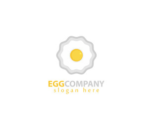 White Vector background with beautiful  fried egg logo