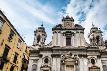 antique church building in Naples city, italy Europe