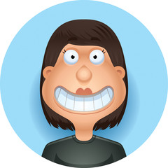 Cartoon Hispanic Woman Smiling
