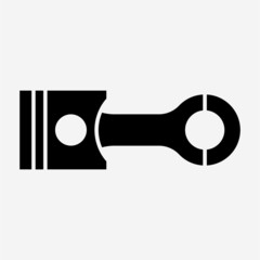 Glyph beautiful piston vector icon