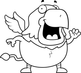 Cartoon Griffin Waving