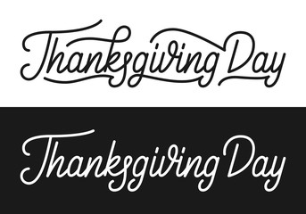 Thanksgiving Day. Thanksgiving hand lettering set. Lettering calligraphy design with ligatures for Thanksgiving Day