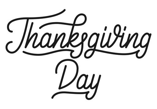 Thanksgiving Day. Thanksgiving hand lettering design. Lettering calligraphy with ligatures for Thanksgiving Day