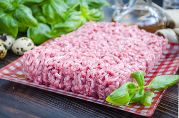 fresh meat ground in minced meat