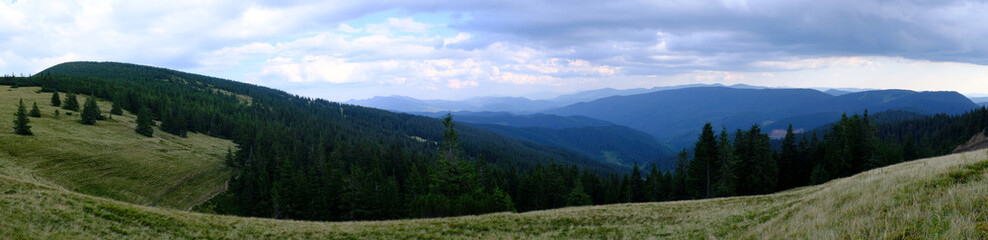 Fototapeta na wymiar Ukraina, Karpaty Wschodnie - góry Gorgany, górska panorama