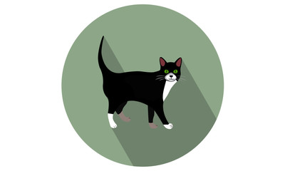 Black and white cat vector Isolated icons