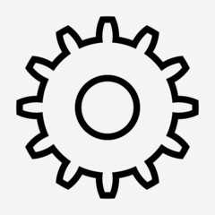 Outline beautiful gear vector icon