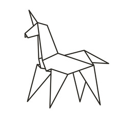 Origami paper unicorn