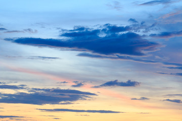 beautiful colorful sky and cloud in twilight time background