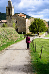 Fototapeta na wymiar A view of la Fageda d'en Jorda, in la Garrotxa, Spain