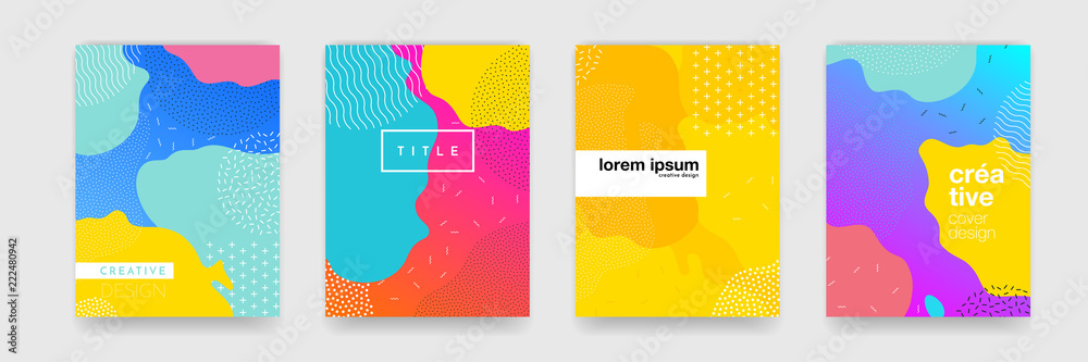 Poster Geometric pattern background texture for poster cover design. Minimal color gradient banner template. Modern vector wave shape for brichure