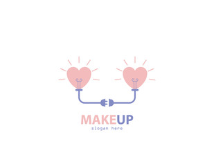 Make up couple design logo