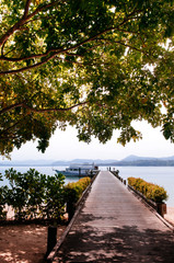 Summer, Travel, Vacation and Holiday concept - Wooden pier in Phuket