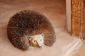 Artistic Wood carved poccupine for home decorating