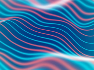 3D Sound waves. Big data abstract visualization: business charts analytics. Digital landscape with flowing curves. Futuristic technology background. Colored sound waves, EPS 10 vector illustration.