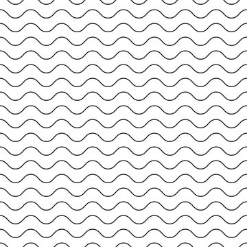 Wavy, zigzag, sinuous horizontal seamless lines background