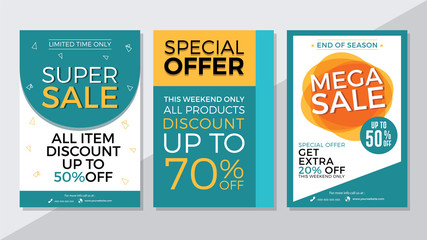 Super Sale, Special Offer and Mega Sale Flyer Template