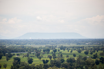 Fototapeta premium landscape farm with blue sky