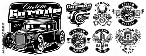 Car service badges.