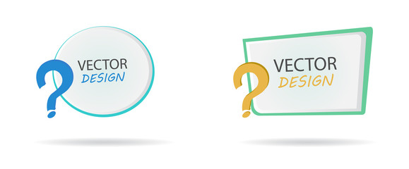 Vector banner with question mark. Frame for text. Frame for the banner. Block with a note on the site. Cartoon frame for text. Design for school postcards