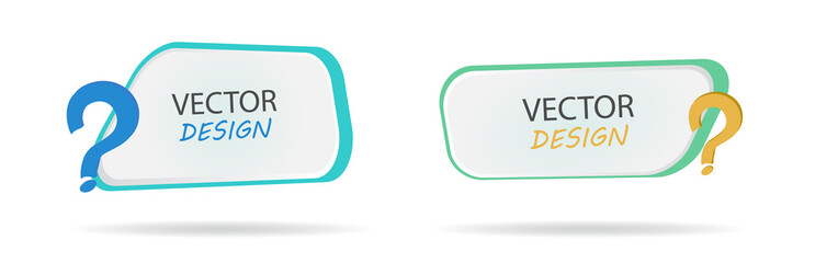 Vector banner with question mark. Frame for text. Frame for the banner. Block with a note on the site. Cartoon frame for text. Design for school postcards