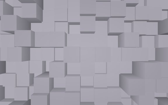 Abstract gray elegant cube geometric background. Chaotically advanced rectangular bars. 3D Rendering, 3D illustration © Plastic man