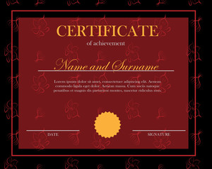 Creative certificate, diploma. Frame for diploma, certificate. Certificate template with elegant border frame, Diploma design for graduation or completion.