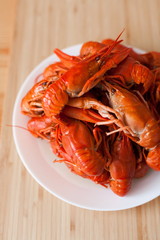 Food. Crawfish in plate