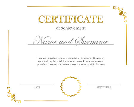 Creative certificate, diploma. Frame for diploma, certificate. Certificate template with elegant border frame, Diploma design for graduation or completion. - Powered by Adobe